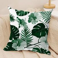 Monstera Deliciosa Frangipani art Cushion Cover Pillowcase Ultra Soft Skin Friendly Fabric Cloud Like Comfort  Concealed Zipper 30x30cm