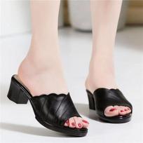 Flip-flops with Thick Heels, Flat-soled and Anti-slip, Suitable for All Occasions, Women's Shoes 40 smėlis