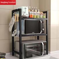 Adjustable Floor-Standing Microwave & Oven Storage Rack Mini Extendable Spice Rack - White