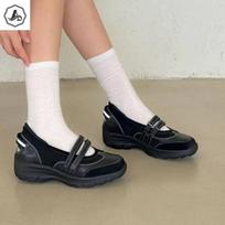 [ASLIT] Women's Mary Jane Velcro Flats, Comfortable Sneakers Silver/M235-240