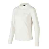 Skechers Basic Sports Series Knitted Mock Neck Long Sleeve T-Shirt Women tops Cotton-Candy-White P424W128-0074 L