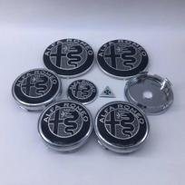 1set 8pcs 9pcs 14mm 15mm 40mm 60mm 74mm forAlfa Romeo GT 159 147 156 166 stickers Modification Wheel Hub Cover cap Decoration 60mm silver cap
