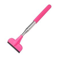 Retractable Car Rearview Mirror Squeegee, Portable Wiper for Rain, Fog & Dust Removal rožinė