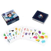 Montessori Toys Bump Card Game Playing Card Game Memory Training Matching Card Game Children Kids Animal Cognitive Education Toy 9.8*9.5*3cm mėlyna