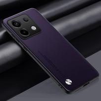 Prabangus PU odinis dėklas Xiaomi Poco M6 Pro 4G galiniam dangteliui, matinis silikoninis pilnos apsaugos telefono dėklas Poco M6 Pro 5G PocoM6 For Poco M6 Pro 4G violetinė