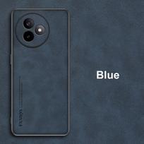 For Redmi K80 Ultra Case Luxury PU Leather Phone Case For Xiaomi Redmi K80 Pro 5G Back Cover Matte Silicone Full Protection For Redmi K80 Ultra mėlyna