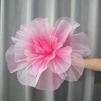 40/50/60cm Artificial Rose Blossoms Giant Gauze Large Flower Head Simulated Rose Floor Display Shooting Props Yarn Flower (Rose Red,40cm) rožinė raudona spalva