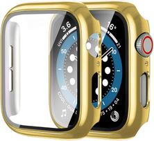 Glass+cover For Apple Watch 9 Case 45mm 41mm 44mm 40mm 42mm 38mm Accessories Plated Screen Protector iWatch series 6 5 3 se 7 8 44mm series 654 SE auksas
