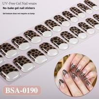 22Strips Gel Nail Stickers Semi Cured Fashion Color Gel Nail Polish Strips French White Edge Full Cover Semi-Cured Nail Wraps