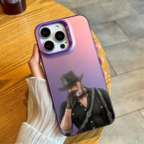 RDR2-Arthur Morgan Phone Case For iPhone 17,16,15,14,13,12,11 Plus,Pro Max,XS,Colorful Silver Purple Cover iPhone16pro