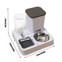 Automatic Cat Feeder & Water Dispenser Pet Food and Water Dispensing System for Kittens Puppies, Timed Indoor Pet Feeder pilka spalva
