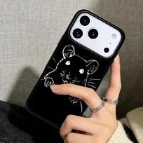Capa Case for iPhone 17 Air 16 Pro Max 15 Plus 11 13 Mini 14 12 Back Phone Cover The Peeking Rat Cute Cartoon iPhone Air