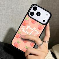 Capa Case for iPhone 17 Air 16 Pro Max 15 Plus 11 13 Mini 14 12 Back Phone Cover Pink Peaches Peachy Pattern iPhone 12 Pro