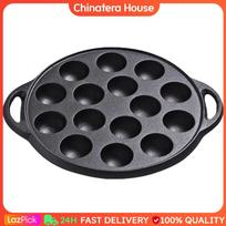Cast Iron Grilling Pan Cooking Plate 15 Compartment Holes Nonstick Takoyaki Maker Octopus Ball Maker for Baking Cooking 15 Holes