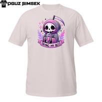 Trying My Best Grim Reaper T-Shirt Mens Womens Tees Top | Cute Pastel Skeleton Dark Humor Tee S