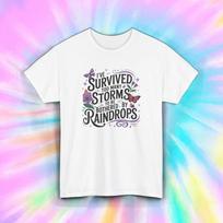 Įkvepiantis audros marškinėlis Per stiprus bijoti lietaus lašų Citata T-shirt S-5XL S