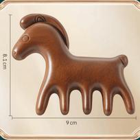 Hair Care Cute Pony Wooden Comb Thickened Anti-static Massage Comb Portable Compact Pony Comb Personal Care