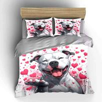 Dog Lover'S Heart Trio Set Multiple Sizes Kid'S And Adults' Bedroom Exquisite 3Pc Bedding Set, Gift EU Twin 135X200cm&set