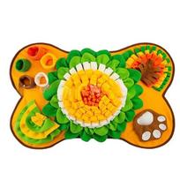 Creative Bone Shaped Pet Sniffing Pad Dog Sniffing Pad Sniffing Pad Sniffing Training Pad Educational Slow Food Mat Pet Toys (Yellow,64x43cm) geltona