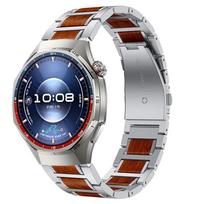 22mm Metal Rosewood Strap For Huawei Watch 5 GT6 GT5 GT4 Pro 46mm Wooden Bracelet Wristband Amazfit Balance 2/Bip 6-5 Active Max For 22mm sidabras