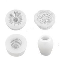 ABBY-For DIY Candle Soap Epoxy Release Craft Gift 4Pcs 3D Flower Silicone Molds Set Daisy Peony Rose Tulip balta