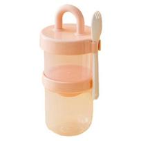 ABBY-Portable Breakfast Jar With Airtight Lid Thickened Oatmeal Cup With Spoon For Yogurt, Milk, Salad Food Storage Container A rožinė