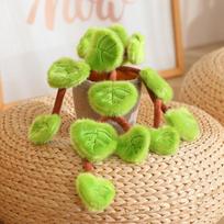 Simulated Pothos Plush Potted Plant Stuffed Toys Soft Cute Desktop Home Decor