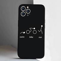 Triathlon Swim Bike Run  Case For iPhone 17,16,15,14,13,12,11 Air,Plus,Pro Max,XS,X,XR,SE,Mini,8,7,Soft Silicone Black Cover iPhone17