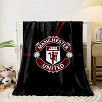 Red-and-white crest with Manchester United text on a black background. for all seasons blanket lunch break throw gift 80cm x 120cm