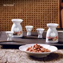 Jingdezhen Linglong Ceramic Wine & Decanter Set