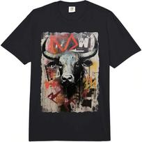 Taurus Head Horns Animal Lovers Wild Bull Adult Heavyweight T-Shirt All Seasons,220g Pure Cotton S įvairiaspalvis