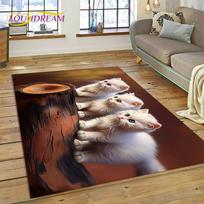 Cute Cat Cartoon Area Rug – Persian Calico Ragdoll Print Carpet for Bedroom & Living Room | Home Sofa Decor, Kids Floor Mat 60x90cm(23x35in)