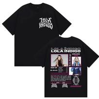 Singer Lola Indigo Akelarre Tour 2025-2026 Graphic T Shirt Men Women's Vintage High Quality Oversized Cotton T-shirts Streetwear S įvairiaspalvis