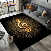Colorful Musical Notes Area Rug – Dreamy Melody Design for Living Room or Bedroom, Non-Slip Kids Floor Mat with Playful Vibe 60x90cm(23x35in)