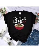 A Bowl Of Sushi Noodles Street Fashion Clothing Womens Harajuku Breathable T-Shirts Sweat Summer T Shirt Fashion Brand Tshirt S įvairiaspalvis