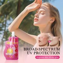 HUNMUI Pink Halo Sunscreen Moisturizing Brightening Waterproof Sweatproof UV Protection High SPF Sunscreen Lotion Pink - 7g