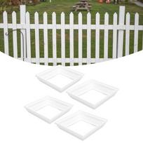 4PCS Decorative Post Base Cover White Deck Column Cover Baluster PVC Post Skirt  Porch