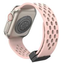 Magnetic Strap For Apple watch ultra 2 band 49mm 44mm 45mm 40mm 41mm 42mm 38mm Silicone Bracelet iWatch Series 7 8 se 6 5 Correa 42mm 44mm 45mm 49mm rožinė