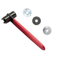 Heavy-Duty Angle Grinder Wrench Four-Jaw Pressure Plates Four-Claw Wrench Double Heads Adjustment Grinder Disassembly Wrench raudona