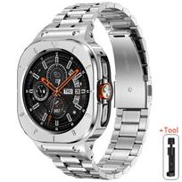 Stainless Steel Case+Strap for Samsung Galaxy Watch Ultra 2025 47mm Business Bracelet for Galaxy Watch 7 Ultra Replacement Strap Watch 7 Ultra 47mm sidabras