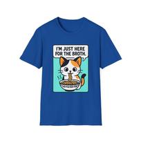 Unisex Softstyle T-Shirt Mens Womens Tees Top Calico Kitten Slurping Ramen Funny Food Graphic Tee 2XL
