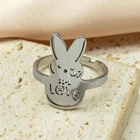 Lil Peep Love Rabbit Sad for Love Rings For Women Men Stainless Steel Music Animal Open Ring Jewelry anillos mujer R46S01 resizable