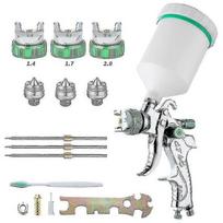 Professional High Pressure Paint Spray Gun Air Spray Gun Kit Hvlp 600cc 1.4mm/1.7mm/2.0mm 3 Size Nozzles - Ri