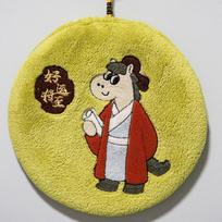 textureNew Year Creative Lucky Pony Thickened Absorbent Coral Fleece Hand Towel Mascot Horse Kitchen Bathroom Hanging Towel Gift