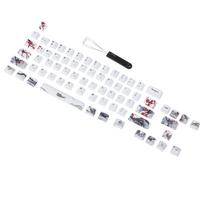 Keycaps PBT 5Sided Sublimation 71 Keys Keyboard Caps for Mechanical Optical Keyboards(English English-Korean
