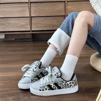 Hong Kong style leopard print skateboard bread shoes ins tide couple models versatile sports and leisure board shoes 2025 new models 35