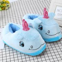 Fashion Warm Cotton Winter Women Home Slippers Soft Cartoon Unicorn Indoor Non-slip House Slippers Girls Cute Shoes Footwear One Size