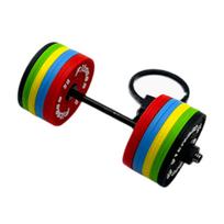 Fashionable Sturdy PVC Barbell Keychain Portable Gym Gifts Accessory for Fitness Enthusiasts and Bodybuilding Lovers