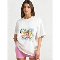 Oversized T-Shirt Black SpongeBob SquarePants Graphic Print With Text MICHIN For Casual Wear Street Style Fashion S balta