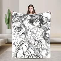 Attack on Titan Eren Anime Cartoon Knitted Blankets Fighter Wool Throw Blanket Home Print Lightweight Bedspreads Multi-function 30x40in